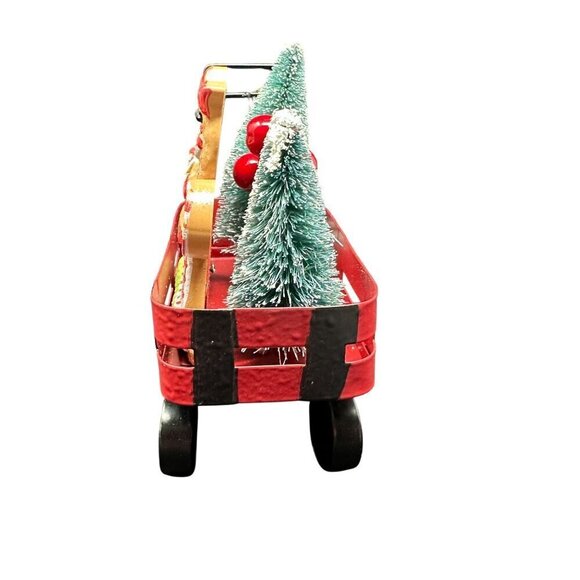 New Gingerbread Boy Girl Ornament Wagon Cart Miniature Christmas Holiday Decor - Picture 4 of 11